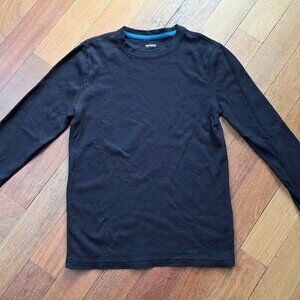 Sonoma Boys Black Waffle Knit Long Sleeve Jersey Size Large